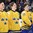 BUFFALO, NEW YORK - JANUARY 4: Sweden's Gustav Lindstrom #5, Jacob Moverare #27 and teammates look on during the national anthem after a 4-2 semifinal round win over the U.S. 2018 IIHF World Junior Championship. (Photo by Matt Zambonin/HHOF-IIHF Images)

